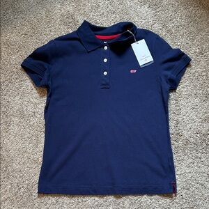 Vineyard Vines Navy Polo Shirt with Red Accents